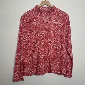 Studio Works Mockneck Long Sleeve Floral Tee PXL